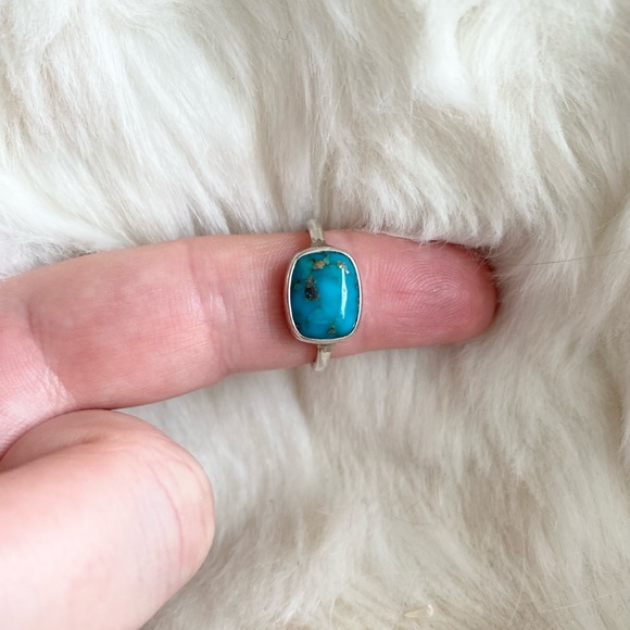 Real Turquoise Ring, Sterling Silver - Picture 1 of 8
